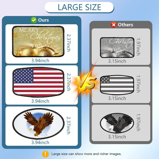 Alt view image 3 of 7 - Sublimation Blanks Patches - 40 PCs Rectangle Large Iron-on Patch with Black Border - Strong Adhesive Badges for DIY Hats Backpack T-Shirt Project