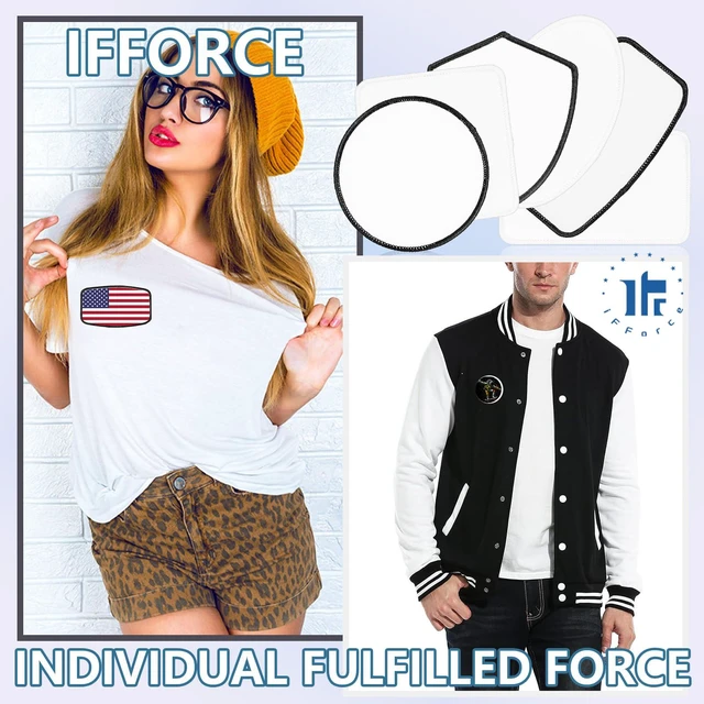 Alt view image 5 of 7 - Sublimation Blanks Patches - 40 PCs Rectangle Large Iron-on Patch with Black Border - Strong Adhesive Badges for DIY Hats Backpack T-Shirt Project