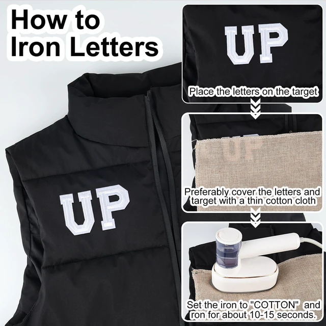 Alt view image 4 of 6 - 78 Pcs Iron on Letter Patches A-Z, 2 Inch Iron on Embroidered Alphabet Patch for Clothing, Pants, Hats, Bags- White