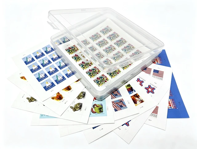 Alt view image 2 of 7 - Square Sheet of 20 Stamps Protector Box (No Stamps Included)