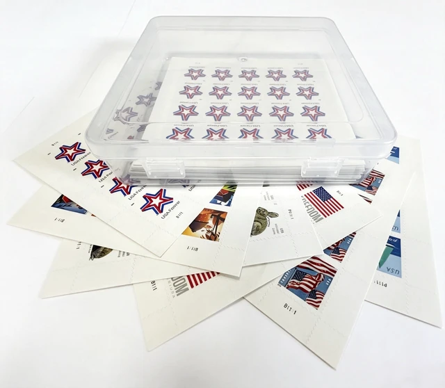 Alt view image 5 of 7 - Square Sheet of 20 Stamps Protector Box (No Stamps Included)