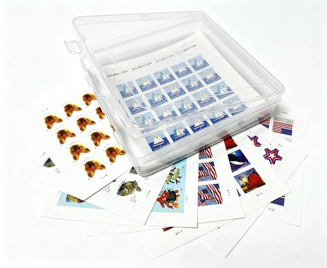 Alt view image 4 of 7 - Square Sheet of 20 Stamps Protector Box (No Stamps Included)
