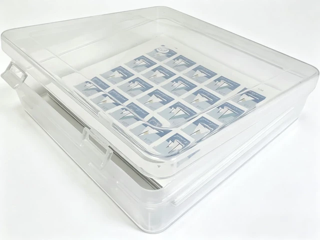 Alt view image 6 of 7 - Square Sheet of 20 Stamps Protector Box (No Stamps Included)