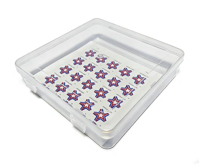 Alt view image 7 of 7 - Square Sheet of 20 Stamps Protector Box (No Stamps Included)