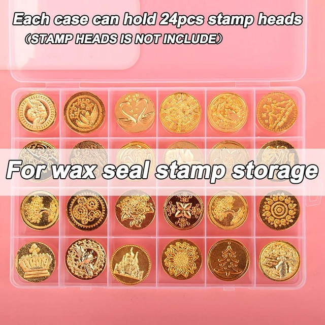 Alt view image 2 of 6 - 3 Pack Wax Seal Stamp Storage Box, 72 Slots Clear Organizer Case with 24 Grids Each for Embossing Alphabet Stamp Heads & Wax Beads (Stamp Storage Box B)