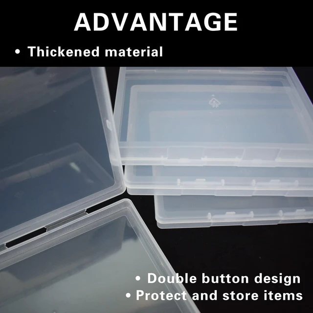 Alt view image 4 of 5 - 4 Pack A6 Clear Plastic Box Small Storage Boxes Transparent Greeting Card Photo Storage Cases for Paper Photos Stamps Cards Envelope Protector Office Supplies Storage Case (6*4.4 inch) (A6)
