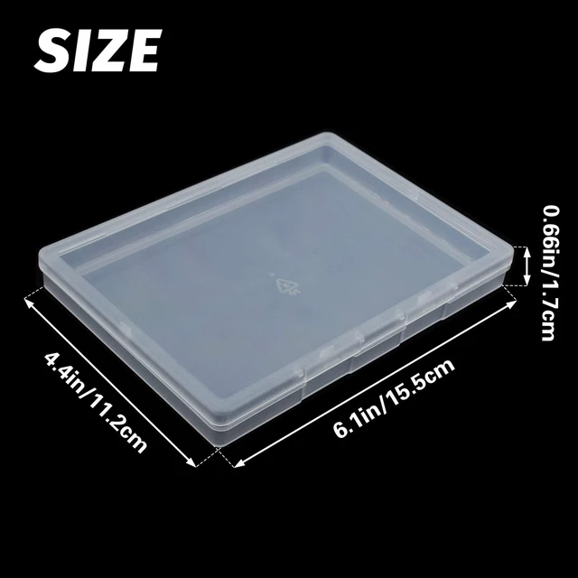 Alt view image 5 of 5 - 4 Pack A6 Clear Plastic Box Small Storage Boxes Transparent Greeting Card Photo Storage Cases for Paper Photos Stamps Cards Envelope Protector Office Supplies Storage Case (6*4.4 inch) (A6)