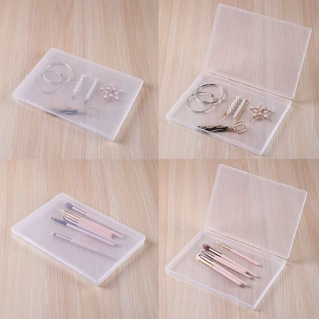 Alt view image 3 of 5 - 4 Pack A6 Clear Plastic Box Small Storage Boxes Transparent Greeting Card Photo Storage Cases for Paper Photos Stamps Cards Envelope Protector Office Supplies Storage Case (6*4.4 inch) (A6)