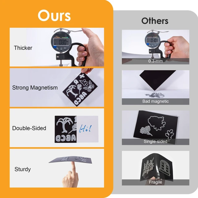 Alt view image 2 of 7 - 24 Pcs Magnetic Sheets for Die Storage Stamp and Die Storage Pockets Die Cut Storage for Card Making (12 Pcs Sheets+ 12 Pcs Bags, 0.8 mm Thickness