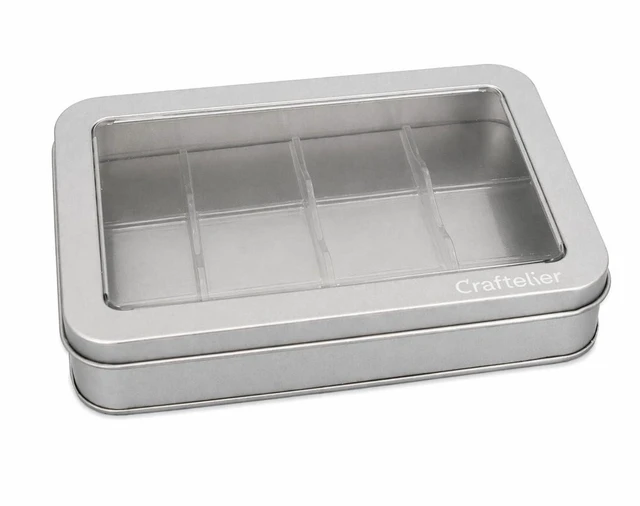 Main image of Craftelier - Mini Ink Pads Storage Tin, Portable Craft Organizer with Clear Lid with Rremovable Plastic Securing Base, Holds 12 1" x 1" Ink Pads, Travel-Friendly Compatible with Multiple Brands