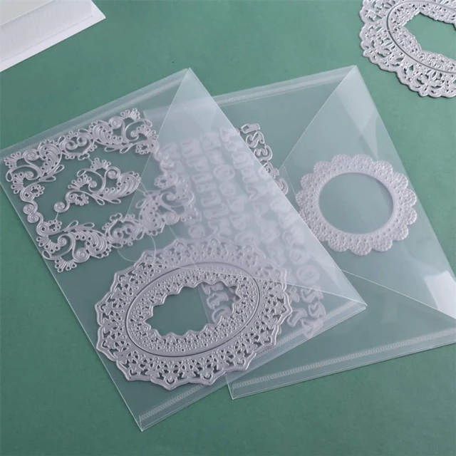 Alt view image 2 of 7 - 10 Pack 10x7 inch Large Stamps and Dies Storage Pockets Sturdy Plastic Storage Reusable Envelopes Clear Plastic Folders for Cutting Dies Stencil Embossing Crafts Paper Card Craft Organizer Holder