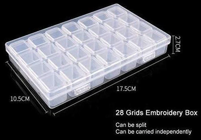 Alt view image 2 of 7 - Diamond Painting Storage Containers, 2pcs 28 Grids Clear Diamond Painting Accessories and Tools Boxes Bead Organizers Diamond Art Embroidery Storage with 200PCS Label Stickers