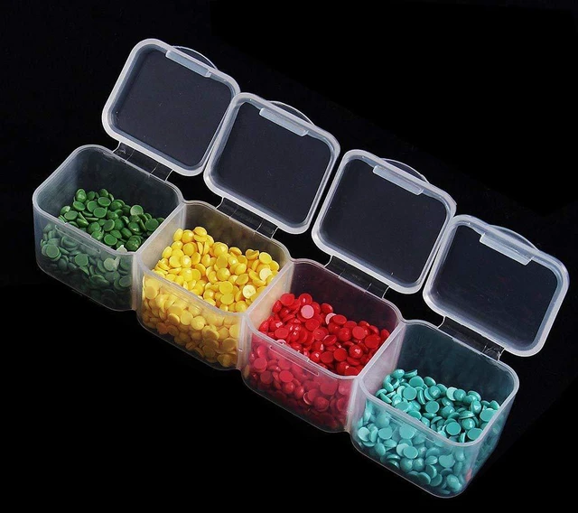 Alt view image 5 of 7 - Diamond Painting Storage Containers, 2pcs 28 Grids Clear Diamond Painting Accessories and Tools Boxes Bead Organizers Diamond Art Embroidery Storage with 200PCS Label Stickers
