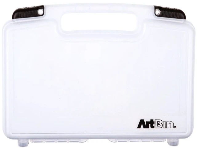Main image of 12-Inch Quick View Deep Base Carrying Case, Translucent | Clear View Lid, Deep Base, Carry Handle, Secure Latches, Portable Craft Storage, Translucent