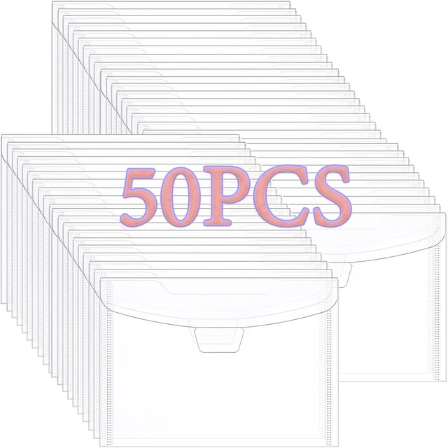 Main image of 50Pieces Clear Stamp and Dies Storage Bags,Plastic Scrapbooking Storage Bags 7.5x5.5inch Die Storage Pockets Resealable Plastic Envelopes Pockets for with Label Stickers for Cutting Dies Stencil Craft