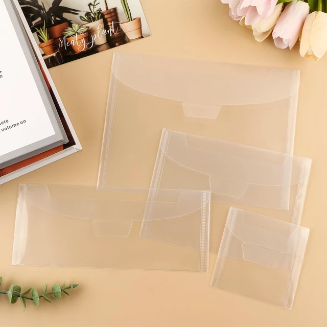 Alt view image 5 of 6 - 50Pieces Clear Stamp and Dies Storage Bags,Plastic Scrapbooking Storage Bags 7.5x5.5inch Die Storage Pockets Resealable Plastic Envelopes Pockets for with Label Stickers for Cutting Dies Stencil Craft