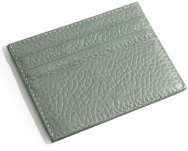Main image of Super Slim Genuine Leather Credit Card Wallet | Card Holder, Small Wallet for Man and Women with 6 Card Slots and 1 Pocket (Light Green)