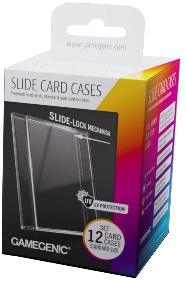 Main image of Slide Card Cases - Premium Hard-Shell Card Holders with Innovative Slide-Lock Mechanism (12 Pack), Designed for Standard Sized Trading Cards, Great for LCGs and TCGS