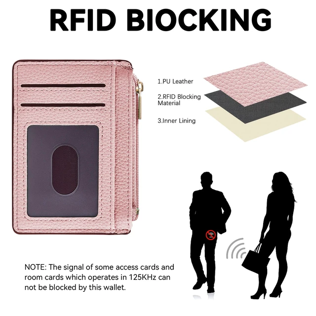 Alt view image 2 of 7 - Womens Credit Card Holder Wallet, Small Slim RFID Blocking Sleeve | Mini Tiny Cute ID Case, Minimalist Zipper Pocket Wallet, Thin Coin Purse, Mothers Gift