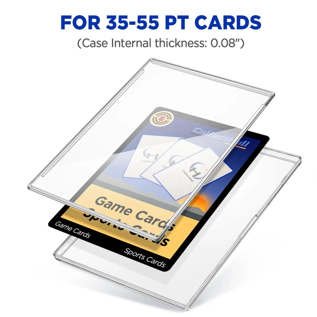 Alt view image 3 of 7 - 12 Pack Slim Card Holder Case, UV Protect Sports Card Holder, Clear Plastic Baseball Card Cases