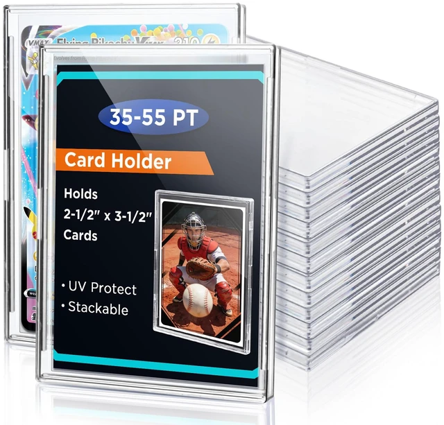 Main image of 12 Pack Slim Card Holder Case, UV Protect Sports Card Holder, Clear Plastic Baseball Card Cases