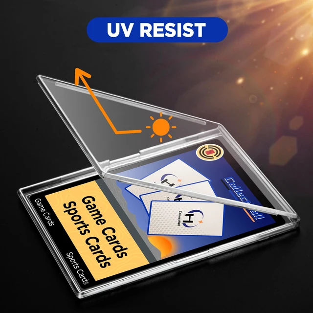 Alt view image 5 of 7 - 12 Pack Slim Card Holder Case, UV Protect Sports Card Holder, Clear Plastic Baseball Card Cases
