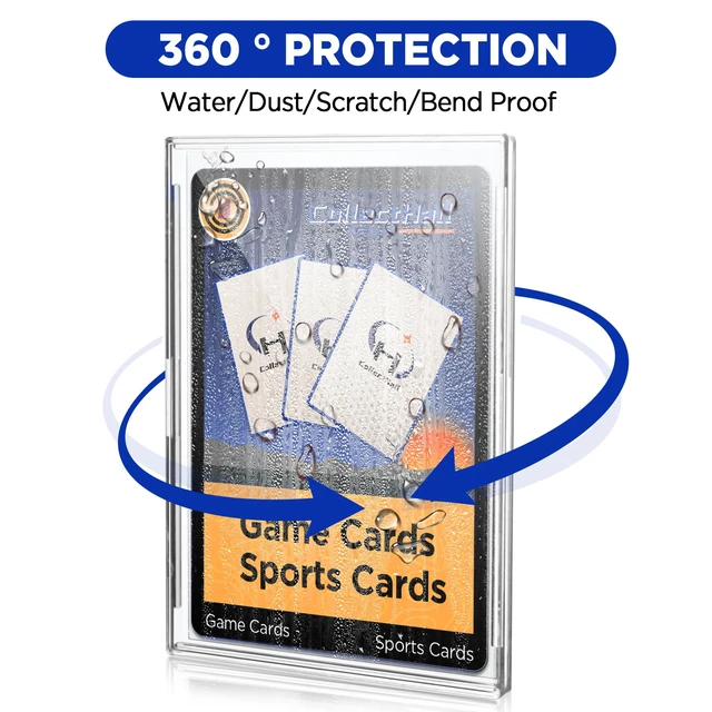 Alt view image 7 of 7 - 12 Pack Slim Card Holder Case, UV Protect Sports Card Holder, Clear Plastic Baseball Card Cases