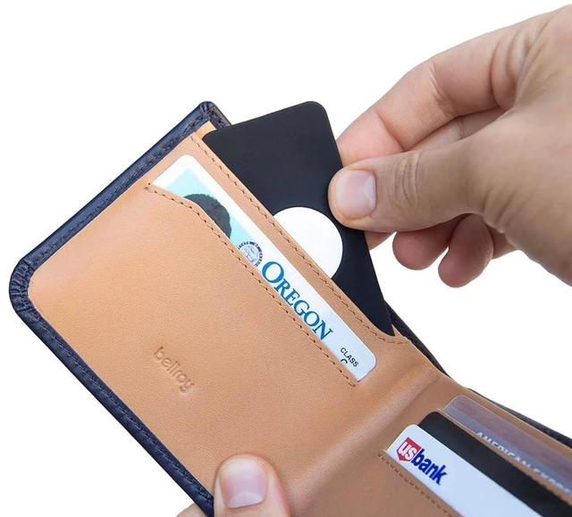 Alt view image 7 of 7 - AirTag Wallet Holder - Worlds Thinnest - Elevation Lab (2 Pack) | Flexible, shorter than a credit card, stays hidden, patent pending