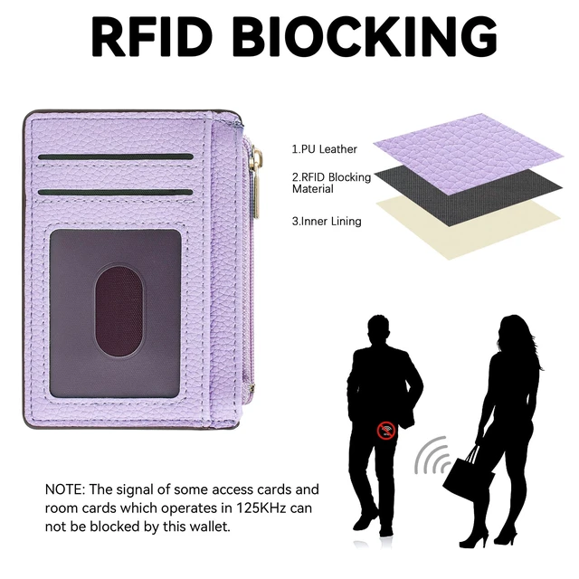 Alt view image 2 of 7 - Womens Credit Card Holder Wallet, Small Slim RFID Blocking Sleeve | Mini Tiny Cute ID Case, Minimalist Zipper Pocket Wallet, Thin Coin Purse, Mothers Gift