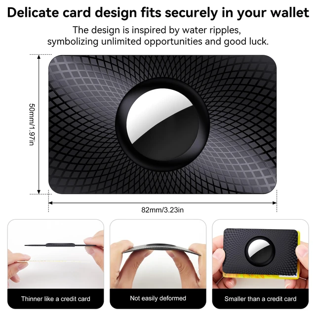 Alt view image 2 of 5 - Compatible with Apple AirTag (1st & 2nd Generation), Ultra Thin AirTag Wallet Holder 2 Pack, Slim AirTag Card Holder Case for Purse, Handbag, Backpack, or Clutch