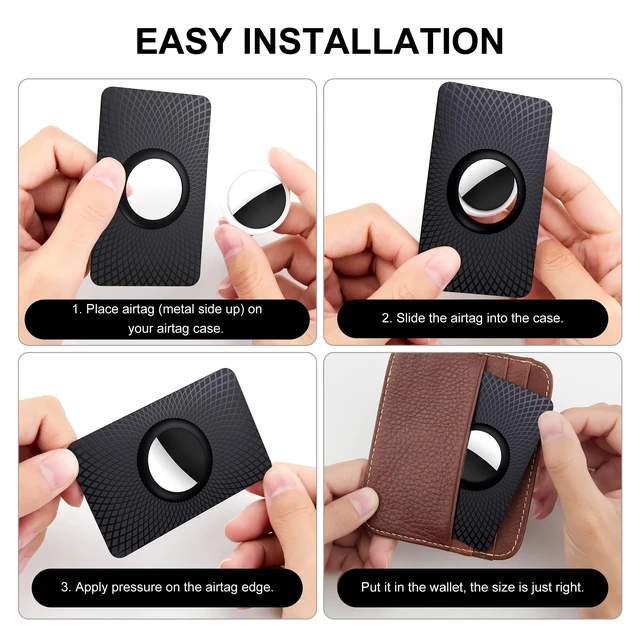 Alt view image 5 of 5 - Compatible with Apple AirTag (1st & 2nd Generation), Ultra Thin AirTag Wallet Holder 2 Pack, Slim AirTag Card Holder Case for Purse, Handbag, Backpack, or Clutch