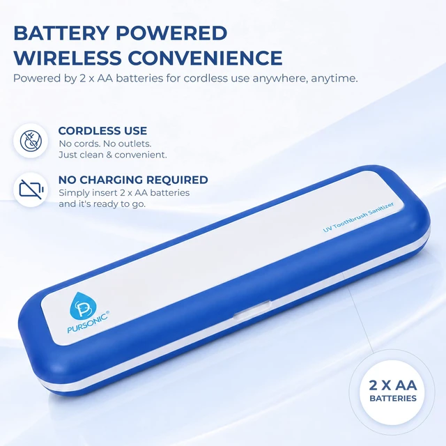 Alt view image 7 of 7 - Portable UV Toothbrush Sanitizer Case - Travel Toothbrush Sanitizer and Holder - For Electric and Manual Brush Heads with UV Light & Auto Shut Off Timer