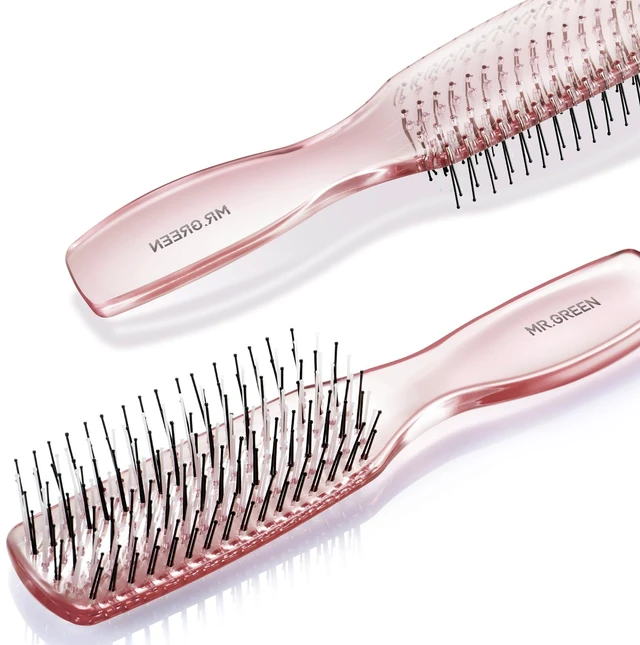 Main image of Hair Brush Crystal Scalp Massage Combs Volumizing Hair Styling Fine Tooth Detangling Tool For Long Wet Dry Hair Women Gift (Pink, Large)