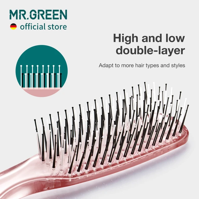 Alt view image 3 of 6 - Hair Brush Crystal Scalp Massage Combs Volumizing Hair Styling Fine Tooth Detangling Tool For Long Wet Dry Hair Women Gift (Pink, Large)