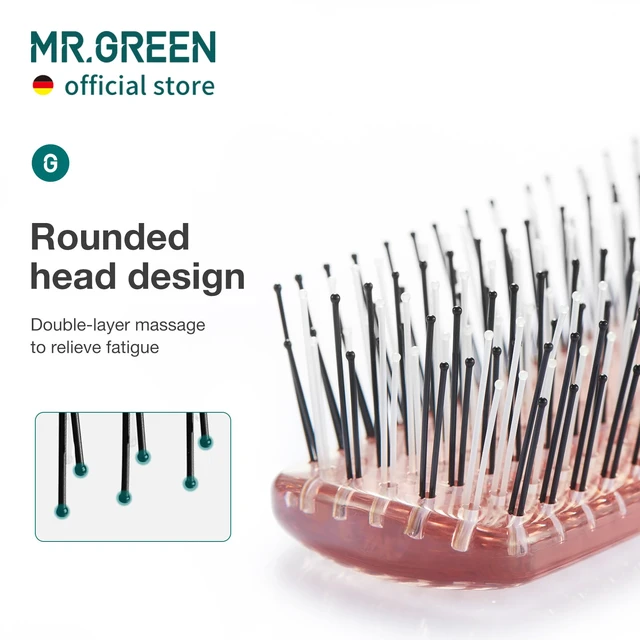 Alt view image 4 of 6 - Hair Brush Crystal Scalp Massage Combs Volumizing Hair Styling Fine Tooth Detangling Tool For Long Wet Dry Hair Women Gift (Pink, Large)