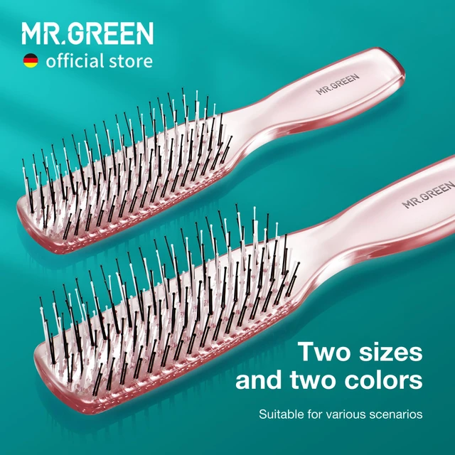 Alt view image 5 of 6 - Hair Brush Crystal Scalp Massage Combs Volumizing Hair Styling Fine Tooth Detangling Tool For Long Wet Dry Hair Women Gift (Pink, Large)
