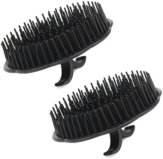 Main image of 2pcs Scalp Massage Shampoo Brush, Massage Hair Brush Floriated Shower Comb for Deep Cleaning Hair Mens Hand Brush Growth Beard Brush Pet Grooming Brushes (Black)