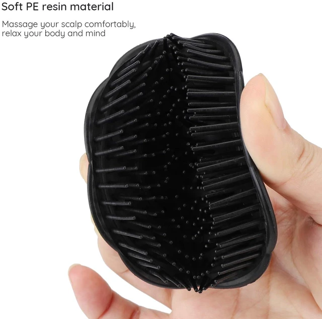 Alt view image 7 of 7 - 2pcs Scalp Massage Shampoo Brush, Massage Hair Brush Floriated Shower Comb for Deep Cleaning Hair Mens Hand Brush Growth Beard Brush Pet Grooming Brushes (Black)