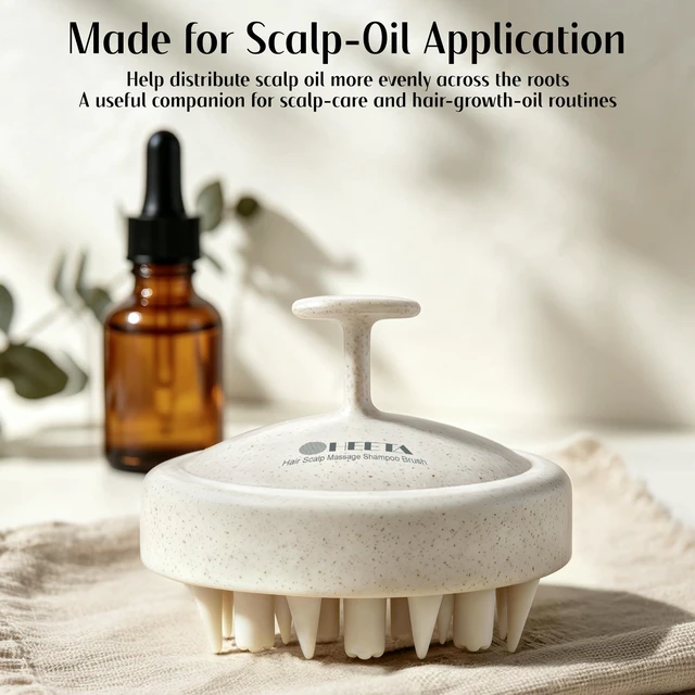Alt view image 5 of 7 - Scalp Massager Hair Scrubber Shampoo Brush Exfoliator for Hair Growth | 2-in-1 Soft Silicone Bristles, Head Massager Gentle Cleaning Dandruff Removal, Wet Dry Use for for All Type Hair, Easy-Grip