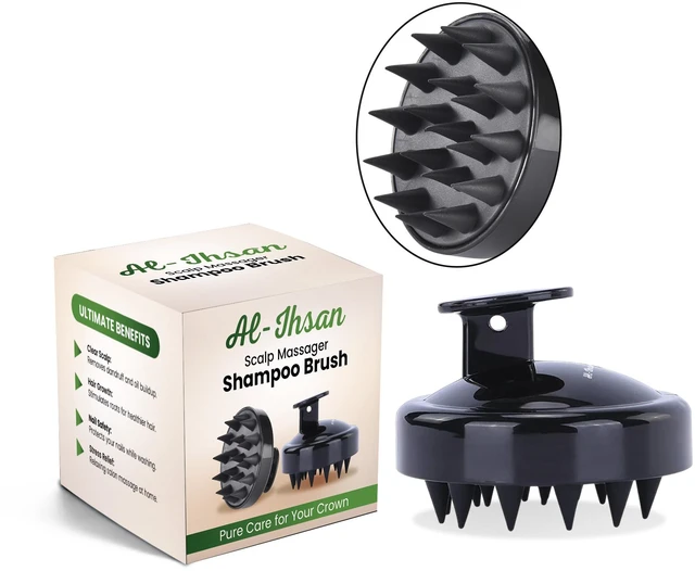Main image of Scalp Massager Shampoo Brush - Soft Silicone Bristles Scalp Brush for Hair Growth - Hair Scrubber for Exfoliation and Dandruff Removal - Stress Relief Head Massager for All Hair Type Black