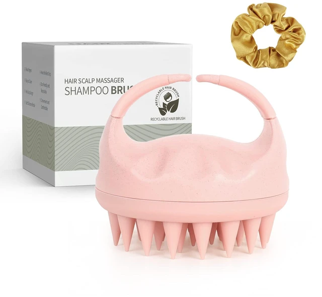Main image of Scalp Massager Shampoo Brush, Scalp Scrubber with Soft Silicone Bristles, Scalp Exfoliator for Dandruff Removal, Scalp Massager for Hair Growth, Wet Dry Hair Brush for Scalp Care, Pink