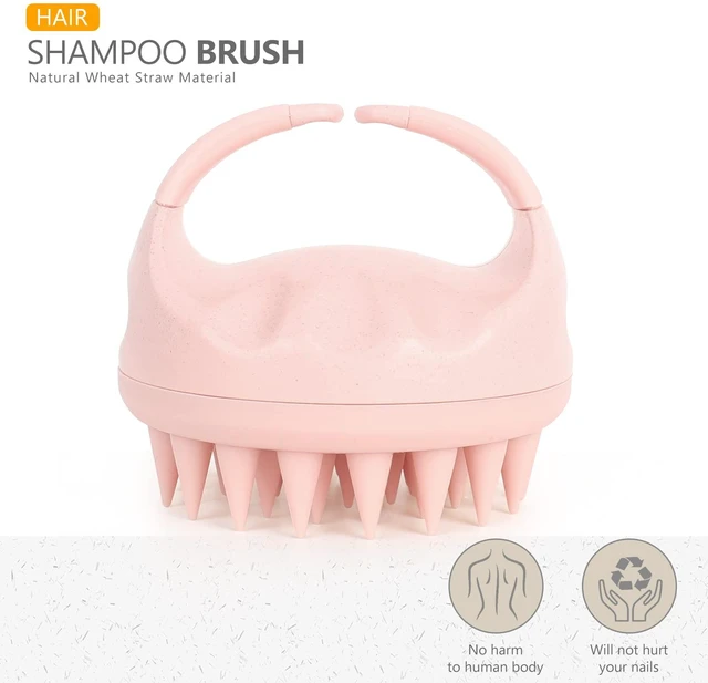 Alt view image 2 of 7 - Scalp Massager Shampoo Brush, Scalp Scrubber with Soft Silicone Bristles, Scalp Exfoliator for Dandruff Removal, Scalp Massager for Hair Growth, Wet Dry Hair Brush for Scalp Care, Pink