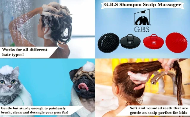 Alt view image 3 of 7 - Scalp Massager Shampoo Brush Pack of 2 Scalp Scrubber for Dandruff Removal, Exfoliating Hair Brush, Wet & Dry for All Hair Types