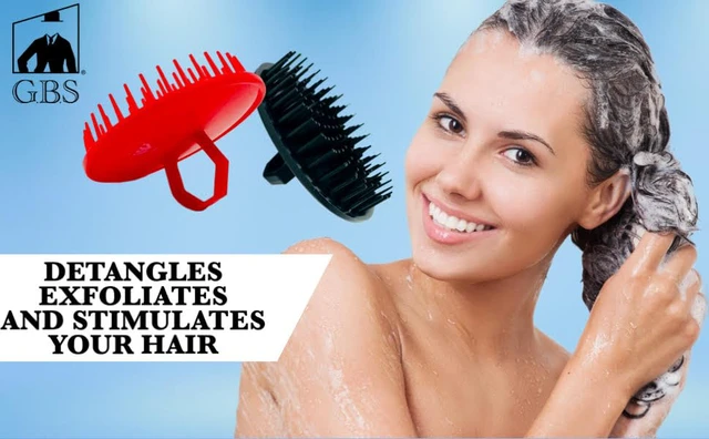 Alt view image 4 of 7 - Scalp Massager Shampoo Brush Pack of 2 Scalp Scrubber for Dandruff Removal, Exfoliating Hair Brush, Wet & Dry for All Hair Types