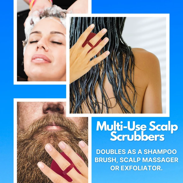 Alt view image 2 of 7 - Scalp Massager Shampoo Brush Pack of 2 Scalp Scrubber for Dandruff Removal, Exfoliating Hair Brush, Wet & Dry for All Hair Types