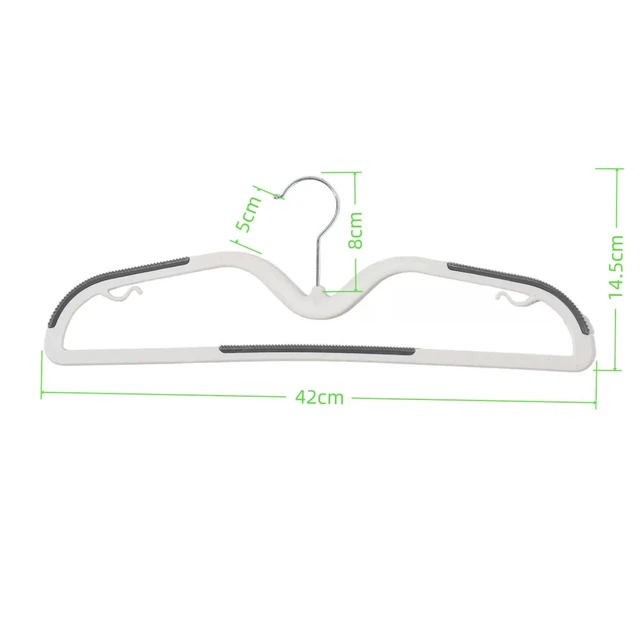 Alt view image 2 of 6 - 10 Short Neck Clothes Hanger Swivel Non Slip Slim Hangers Gray | 10Pack Clothes Drying Rack Space saving Non Slip Sturdy Lightweight Skirt Hangers