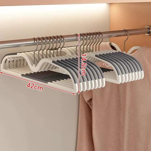 Alt view image 3 of 6 - 10 Short Neck Clothes Hanger Swivel Non Slip Slim Hangers Gray | 10Pack Clothes Drying Rack Space saving Non Slip Sturdy Lightweight Skirt Hangers