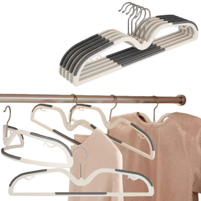 Main image of 10 Short Neck Clothes Hanger Swivel Non Slip Slim Hangers Gray | 10Pack Clothes Drying Rack Space saving Non Slip Sturdy Lightweight Skirt Hangers