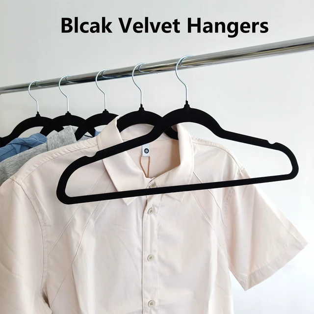 Alt view image 2 of 6 - Black Velvet Hangers 30 Pack, Adult Hangers Anti-Slip Slim Space Saving Hangers with 360° Swivel Hook, 17.5 Inch Clothes Hangers for Coats,Sweater,Jackets,Dresses, Shirts, Suits & T-Shirts