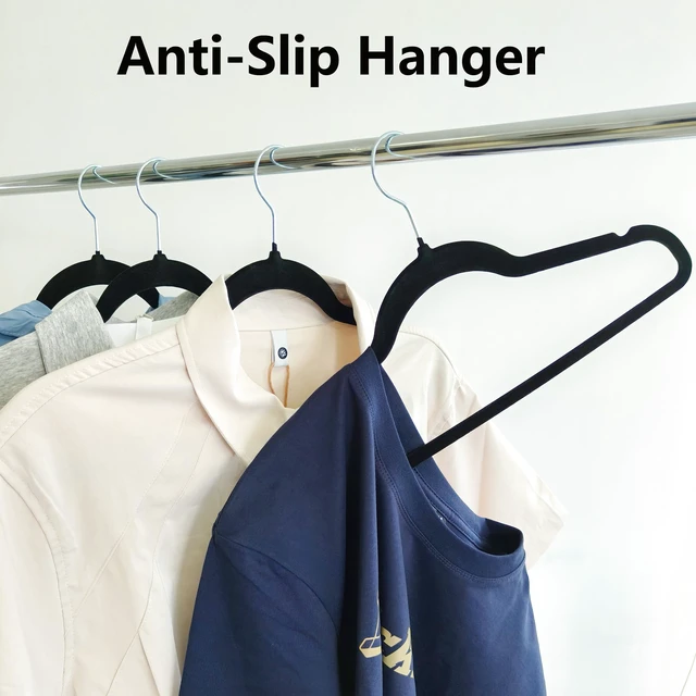 Alt view image 5 of 6 - Black Velvet Hangers 30 Pack, Adult Hangers Anti-Slip Slim Space Saving Hangers with 360° Swivel Hook, 17.5 Inch Clothes Hangers for Coats,Sweater,Jackets,Dresses, Shirts, Suits & T-Shirts